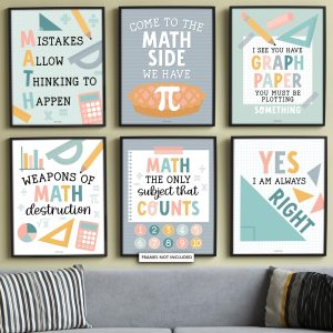 Math Motivational Posters | Set of 6 | Math Class - Neutral